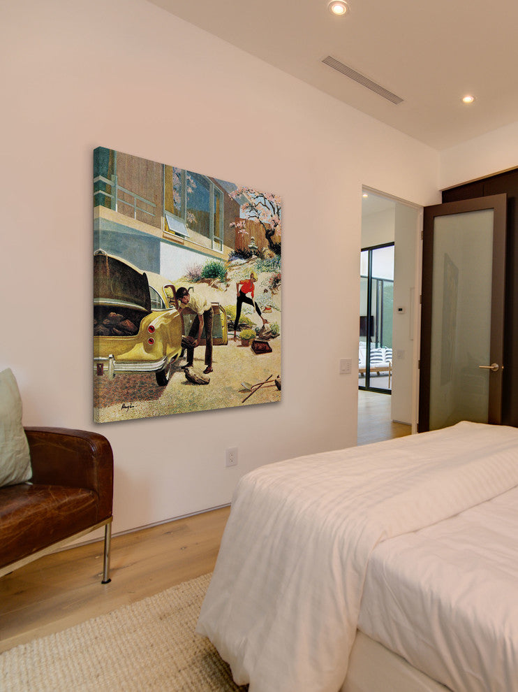 "Rock Garden" Painting Print on Canvas by George Hughes