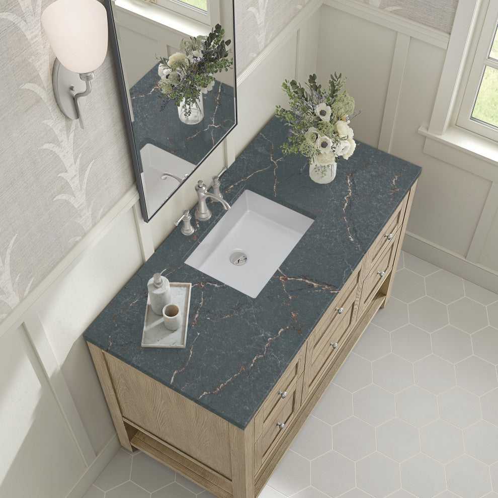 Breckenridge 48" Single Vanity, Oak, 3 CM Parisien Bleu Top