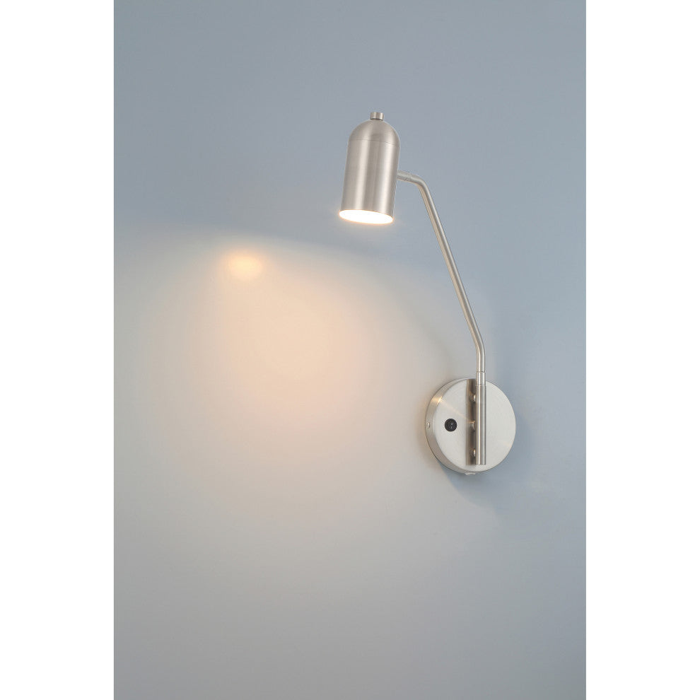Aalto LED Reading Light, Dedicated LED, Brushed Steel