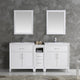 Cambridge 72" White Double Sink Traditional Vanity With Mirrors, FFT1030BN