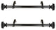 Wilson 1" Diameter Side Curtain Rod 12-20" Long, Set of 2, Black