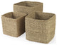 Set of Three Square Wicker Storage Baskets