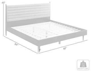 Armen Living Artemio King Platform Wood Bed Frame with Slim Track Arms in Black