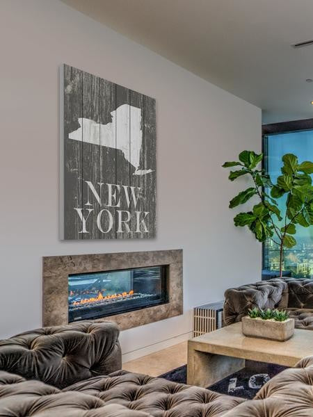 "New York Profile" Painting Print on White Wood, 30"x45"
