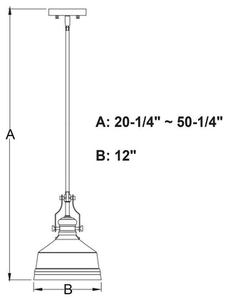 Vaxcel Lighting P0430 Beloit 12"W Pendant - Brushed Gold