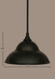 Stem Mini Pendant In Matte Black, 13" Matte Black Double Bubble Metal Shade