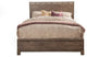 Benzara BM171882 Solid Pattern Wooden Full Size Panel Bed,  Brown