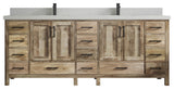 Malibu Mango 84" Double Sink Bath Vanity, White Washed 2" Carrara Quartz