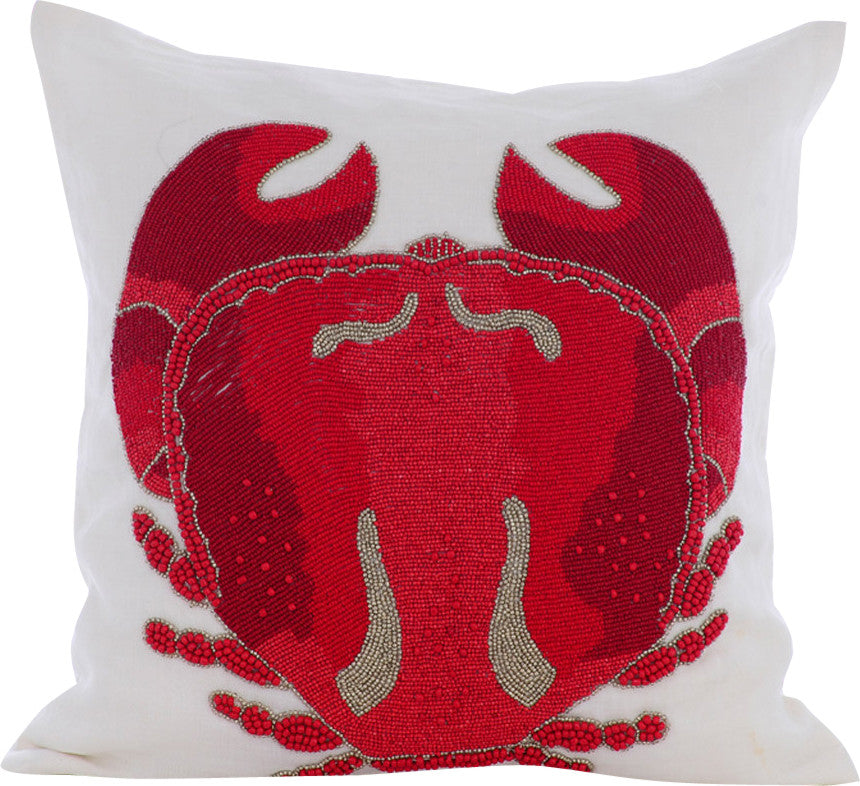 Red Decorative Euro shams 26"x26" Cotton, Red Crab Craze