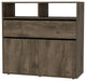 Camerun Modern 2-Door Bedroom Closet, One Drawer, Steel Legs - Light Oak