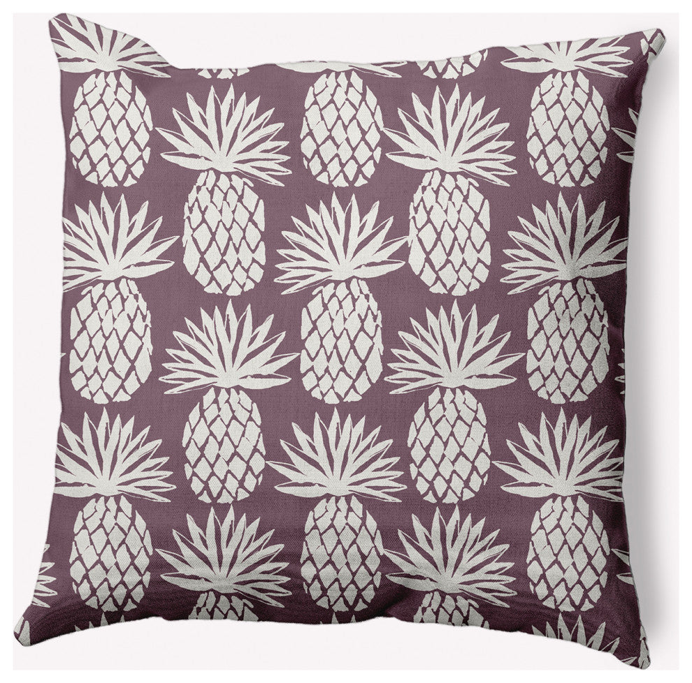 18x18" Pineapple Pattern Nautical Decorative Indoor Pillow, Dusty Purple