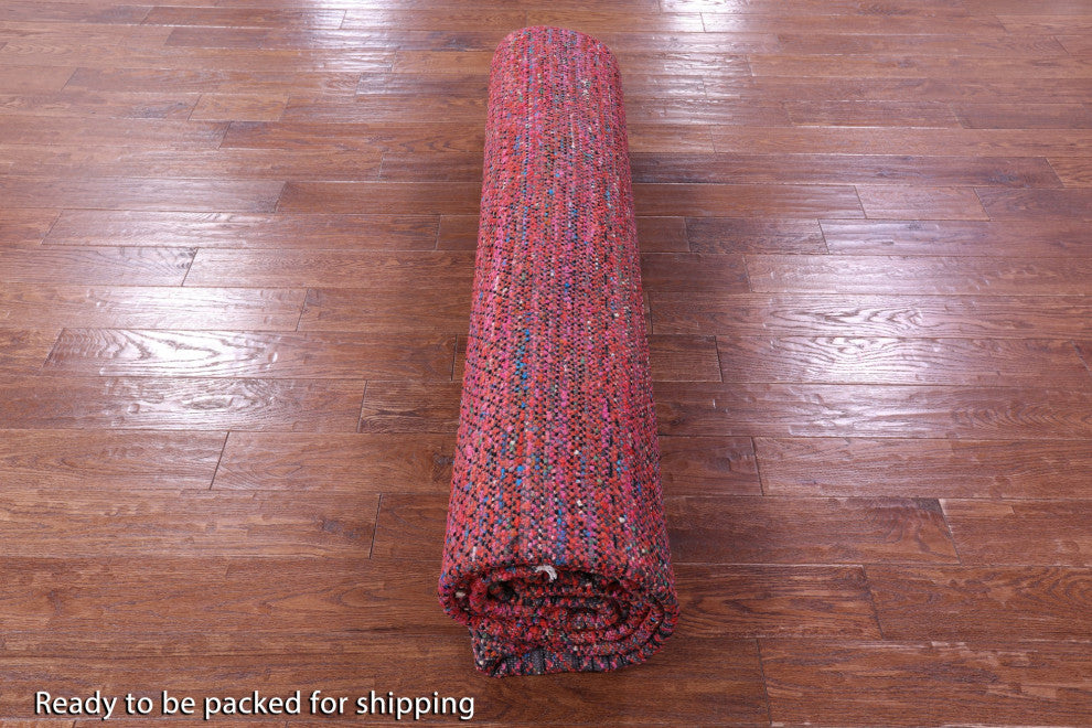 9' 3" X 11' 9" Savannah Grass Hand Knotted Wool & Silk Rug - Q15963