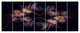 Dark Gold Fractal Flower Pattern, Abstract Wall Art Canvas, 83"x32", 7 Panels