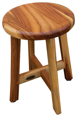 EcoDecors Shoji Solid Teak Bath Shower Stool