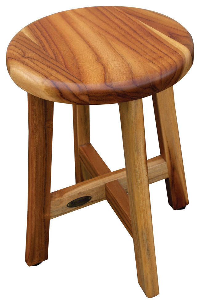 EcoDecors Shoji Solid Teak Bath Shower Stool