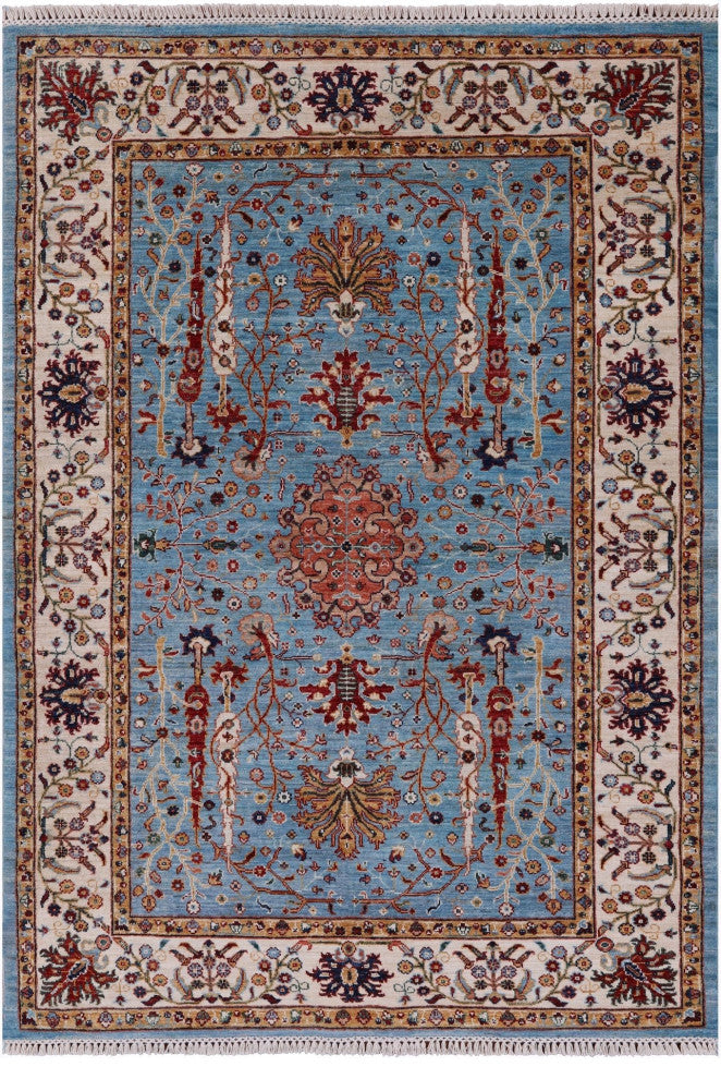 Hand-Knotted Persian Tabriz Wool Rug 4' 10" X 6' 10" Q10145