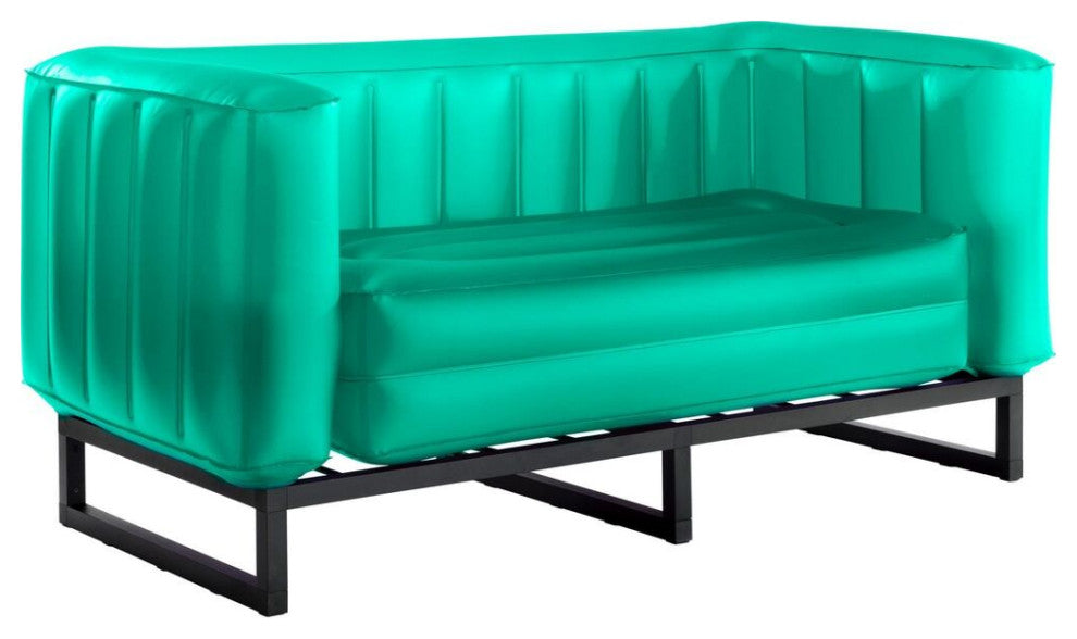 Mojow Eko Yomi Sofa Wood Frame Mattress Translucent with Lighting, Green