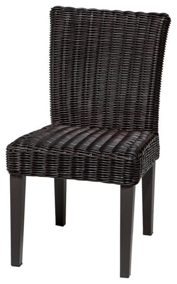TKC Venice Wicker Patio Dining Chairs in Espresso (Set of 2)