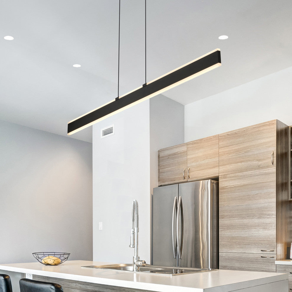 Wezen 48" ETL Certified Integrated LED Height Adjustable Chandelier, Black