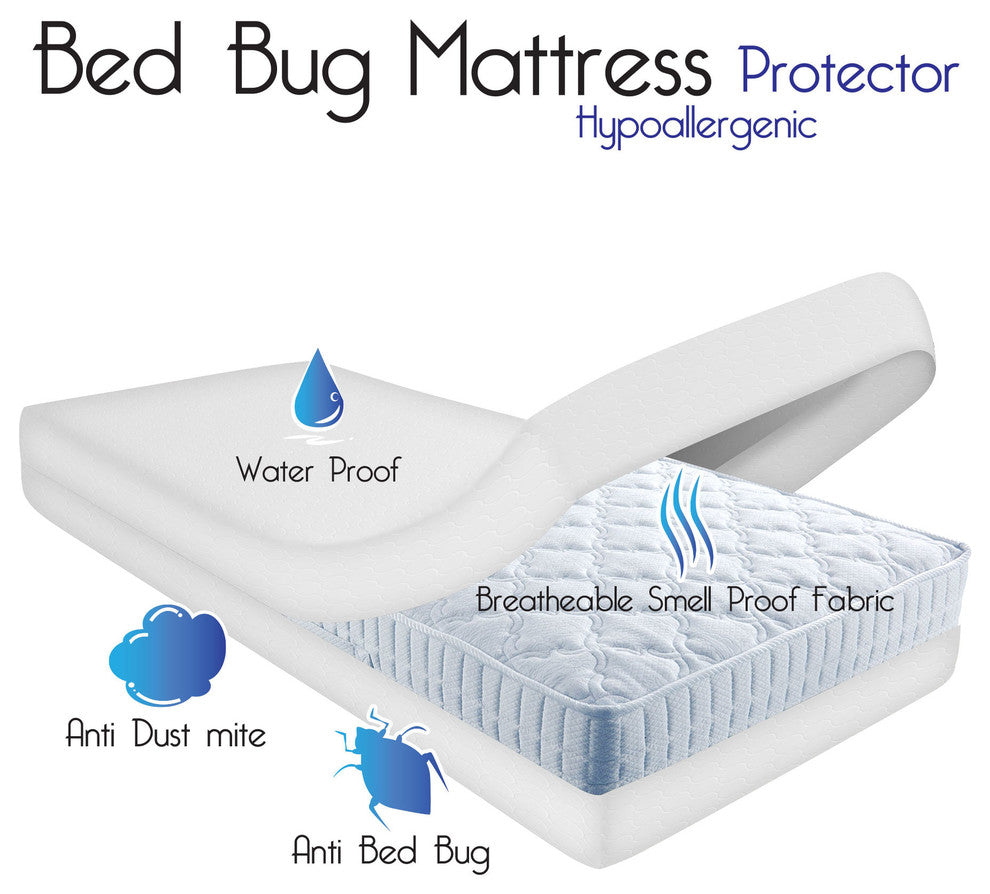 Bed Bug and Dust Mite Cotton Mattress Protector, King
