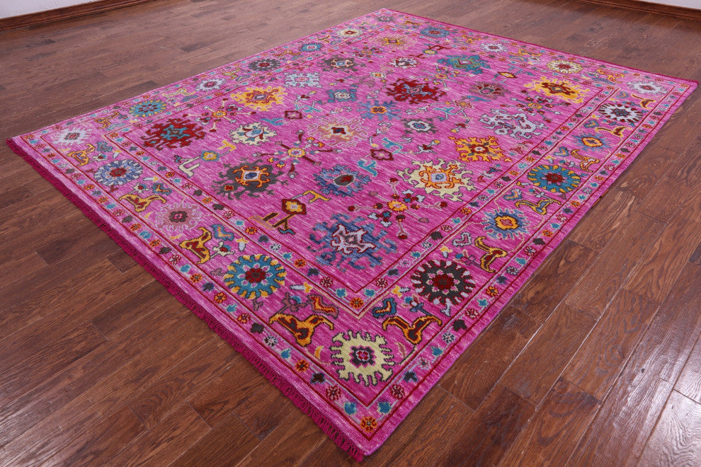 Hand-Knotted Turkish Oushak Wool Rug 8' 2" X 10' 2" - Q15954