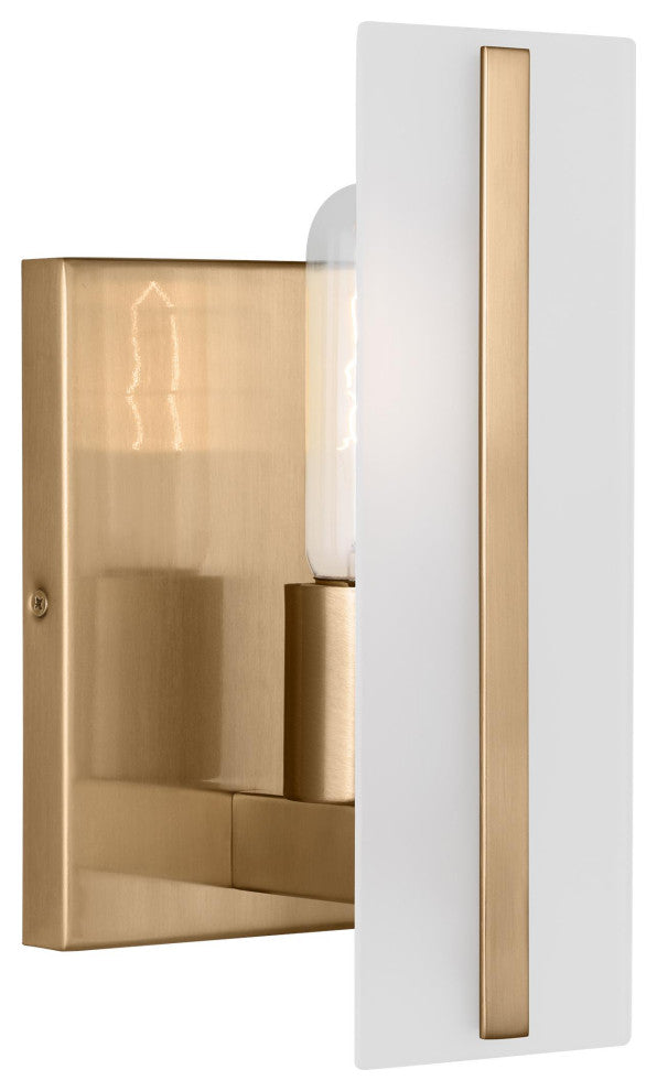 Dex One Light Wall / Bath Sconce, Satin Brass
