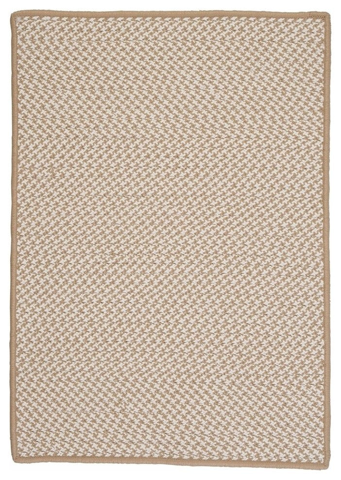 Outdoor Houndstooth Tweed Cuban Sand Indoor/Outdoor Area, Rectangular 8'x11'