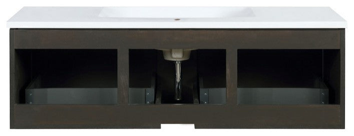 Sant Contemporary 48" Iron Charcoal Bathroom Vanity Set, Labaro Brushed Nickel F
