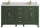 Cambridge 60 Double Bathroom Vanity in Pewter Green 2" Carrara Quartz