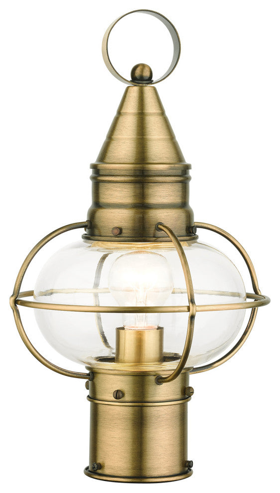 Antique Brass Nautical, Farmhouse, Bohemian, Colonial, Outdoor Post Top Lantern