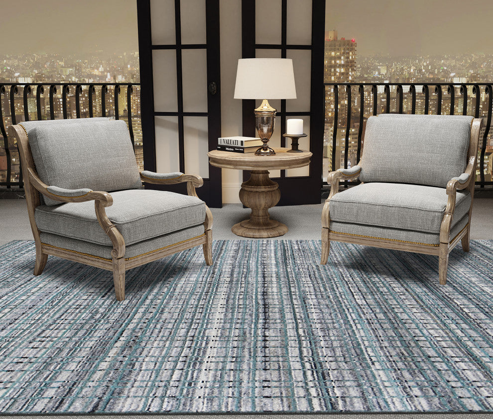 Paradise Area Rug, Grayish Blue, 3' x 5', Geometric