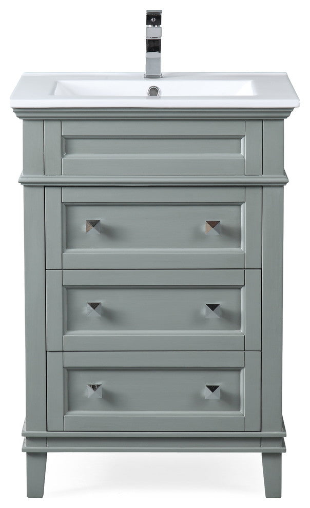 24" Felix Modern Sink Bathroom Vanity, Gray
