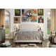 Vittoria Upholstered Tufted Panel Bed, Beige, King