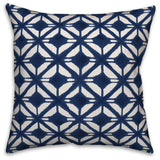 Navy Watercolor Diamond 18x18 Throw Pillow Cover