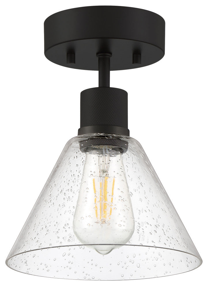 Access Lighting 63146LEDDLP/SDG Port Nine 8"W LED Semi-Flush - Matte Black