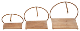 3-Piece Metal and Wood Wall Shelves, Bronze