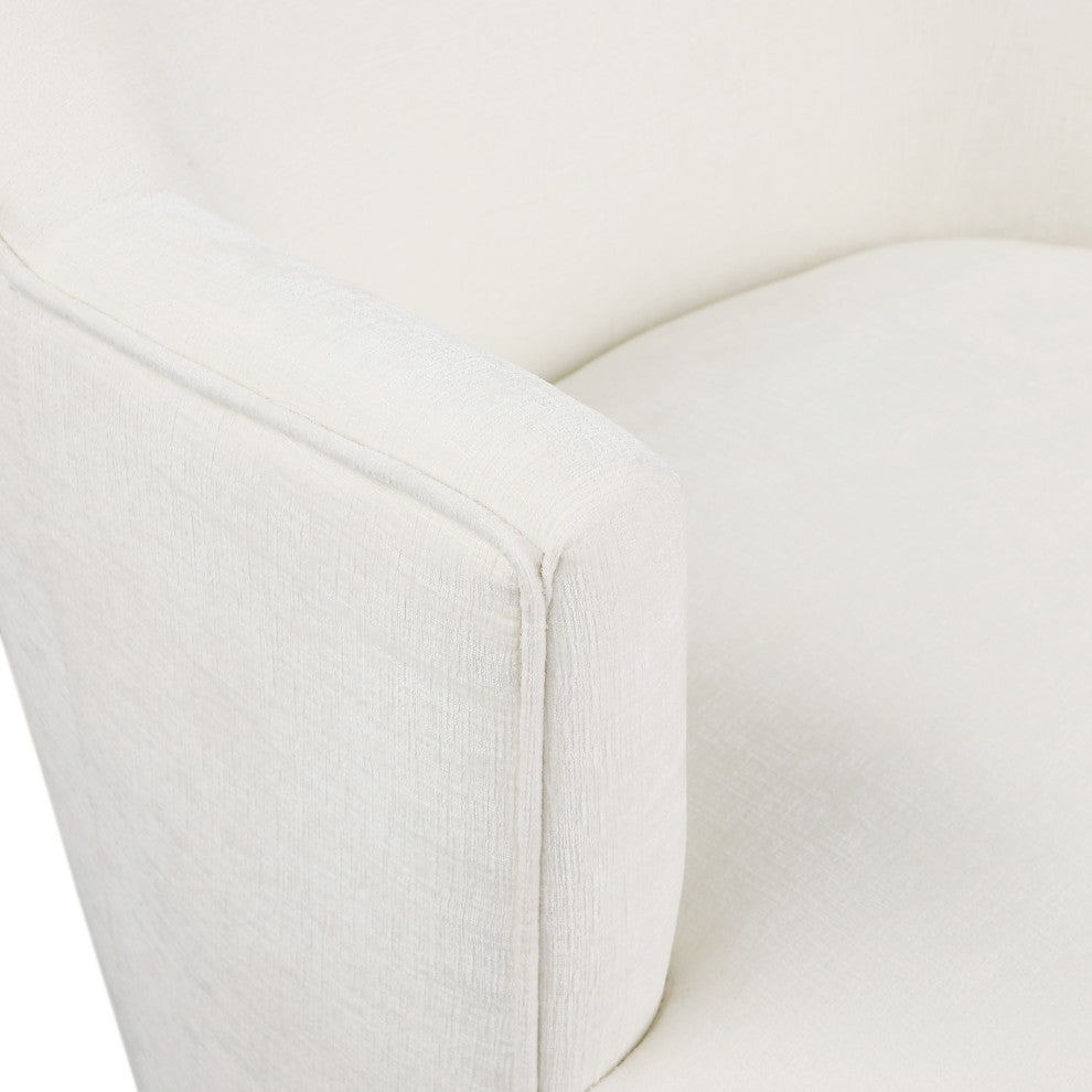 Clarita Swivel Accent Chair, Cream, Chenille Fabric