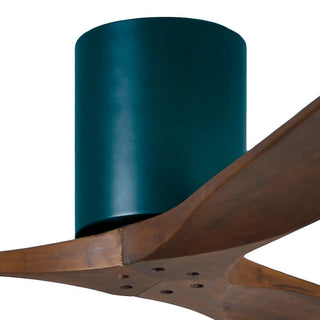 Irene-3 52" Hugger Ceiling Fan, Black With Walnut Blades