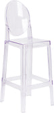 Ghost Barstool, Transparent Crystal with Oval Back