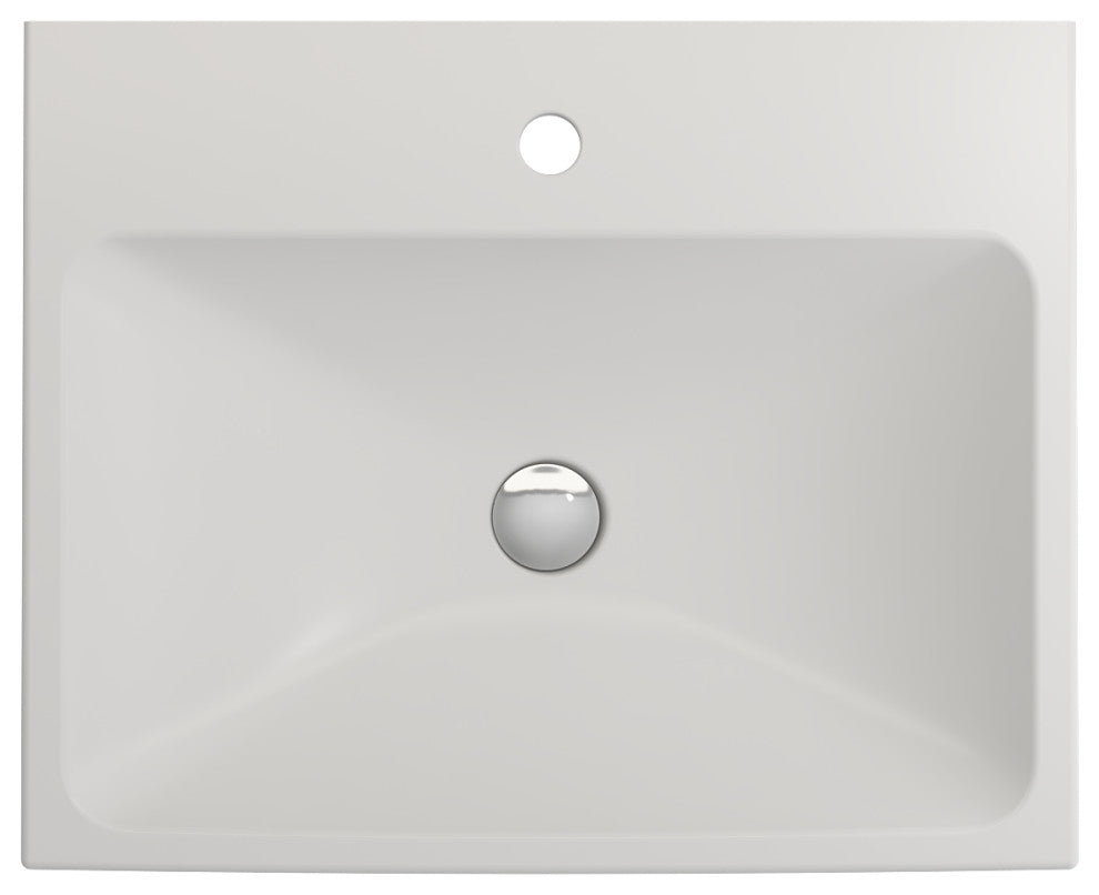 BOCCHI 1077-002-0126 Scala Arch 23.75 Wall-Mounted Fireclay Sink In Matte White
