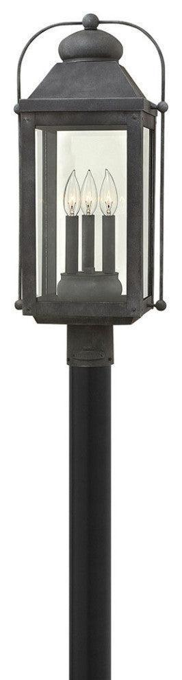 Outdoor Anchorage 3-Light, Aged Zinc