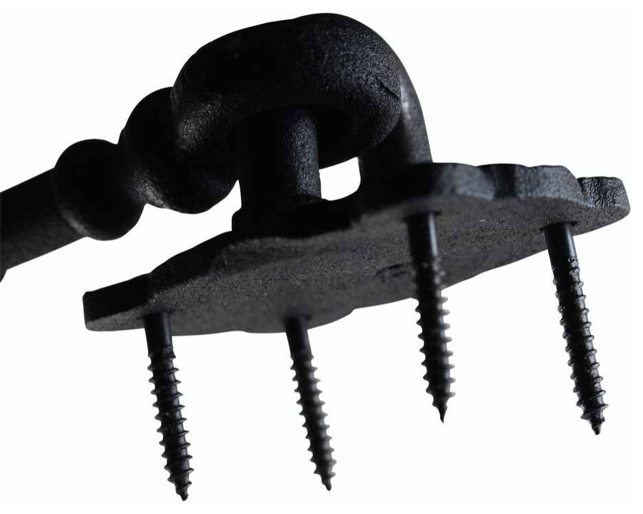 Renovators Supply Wrought Iron Cabin Hook Eye 5.5" Black Door Latches Pack of 2