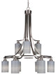 Paramount 9-Light Chandelier, Brushed Nickel, 4" Gray Matrix Glass