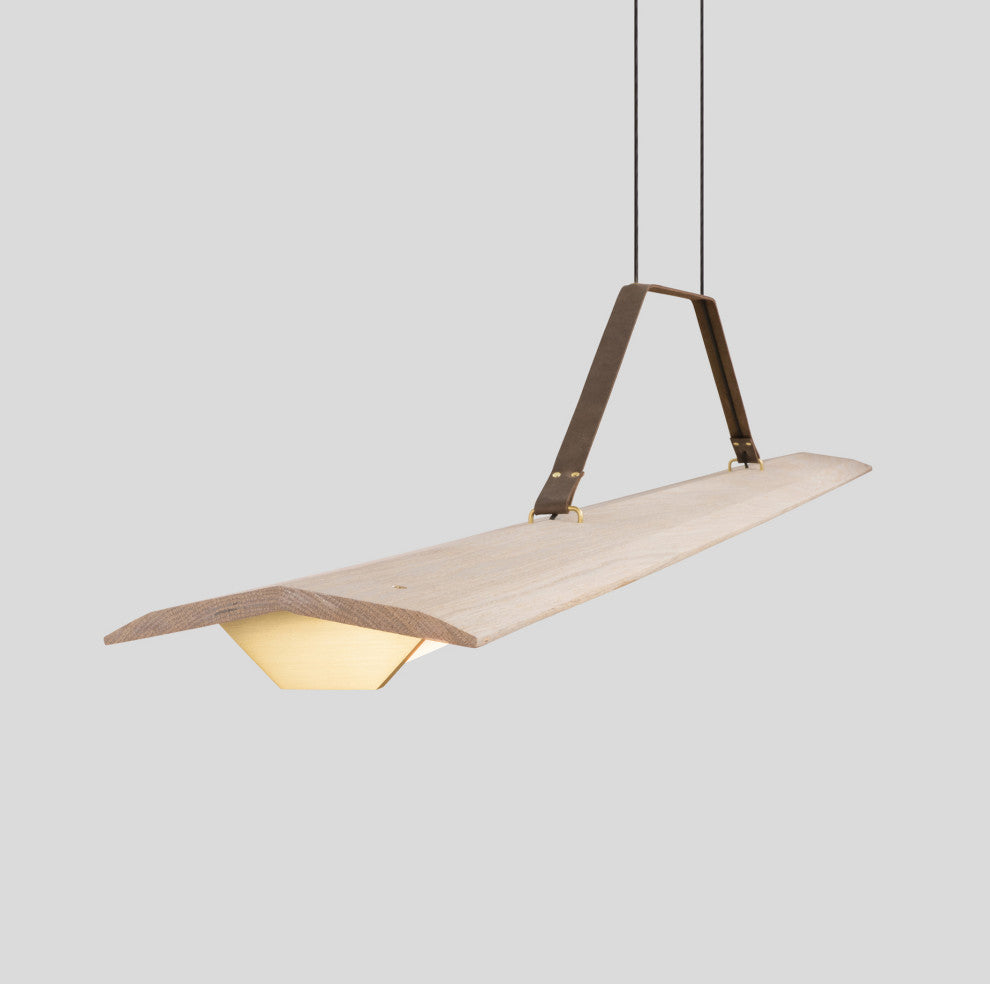 Penna 64 LED Pendant, White Washed Oak, 227v
