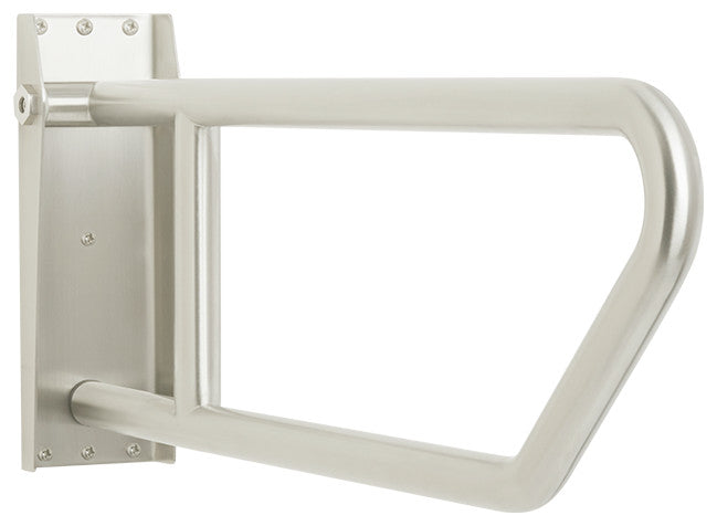 30" Swing-Up Bathroom Handicap Grab Bar, Satin Stainless