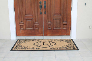 A1HC First Impression Hand Crafted Ella Entry Coir Monogrammed Double Doormat, L