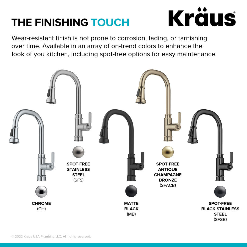 Sellette Pull-Down Kitchen Faucet, Matte Black, Model Kpf-4101mb
