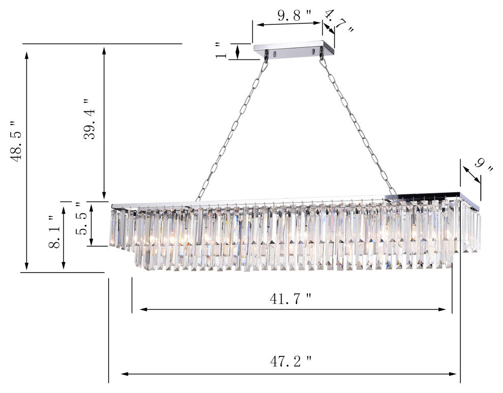 Kratos 8-Light Crystal Chandelier