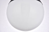Midcentury Modern Black And Frosted White 1-Light <br>Flush Mount