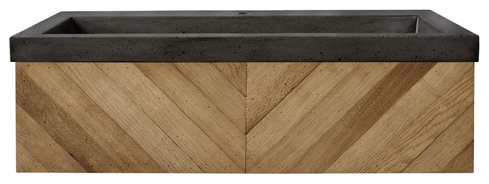 36" Chardonnay Floating Vanity with NativeStone Trough in Slate